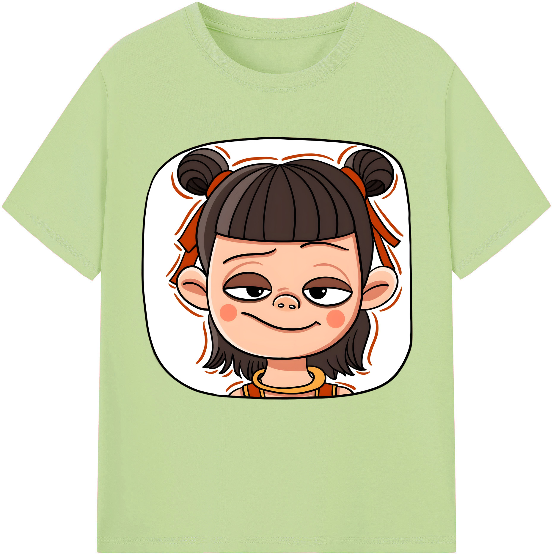 （画像用） Ne Zha 2 ナタ 魔童の大暴れ 綿100％半袖Tシャツ（フロントプリント）